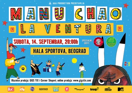 Manu Chao La Ventura 14. septembra u Hali sportova!