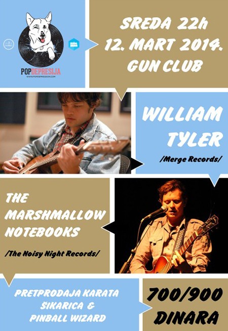 William Tyler i The Marshmallow Notebooks u klubu Gun