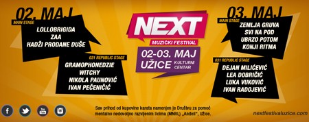 Humanitarni muzički Next Festival 2. i 3. maja u Užicu