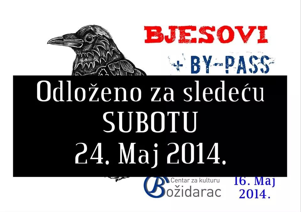 Koncert Bjesova ODLOŽEN za subotu, 24. maj