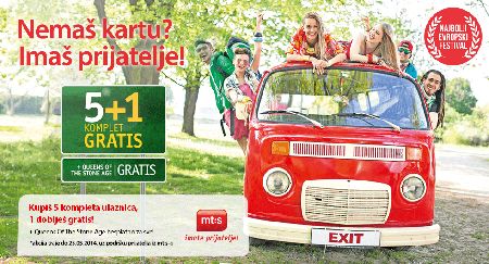 EXIT: Nema&scaron; kartu? Ima&scaron; prijatelje! Počinje akcija 5+1!