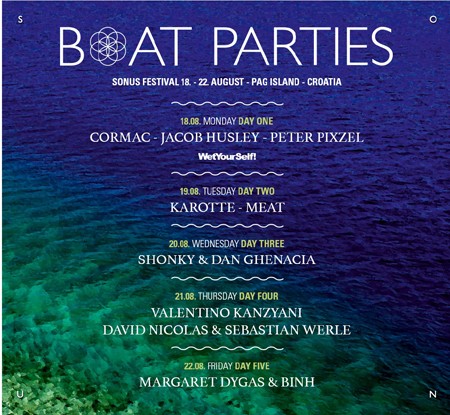 Objavljen line up boat partija na Sonus festivalu