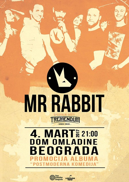 MR.RABBIT i "Postmoderna Komedija" uživo 4. marta u DOB-u